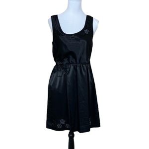 Betsey Johnson Evening Vintage Satin Cocktail Dress with Beaded Detail